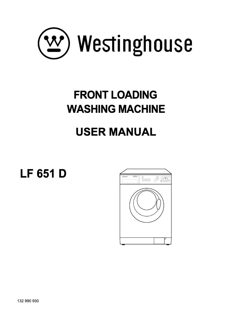 Page n°1 - Manuel utilisateur Westinghouse LF651D