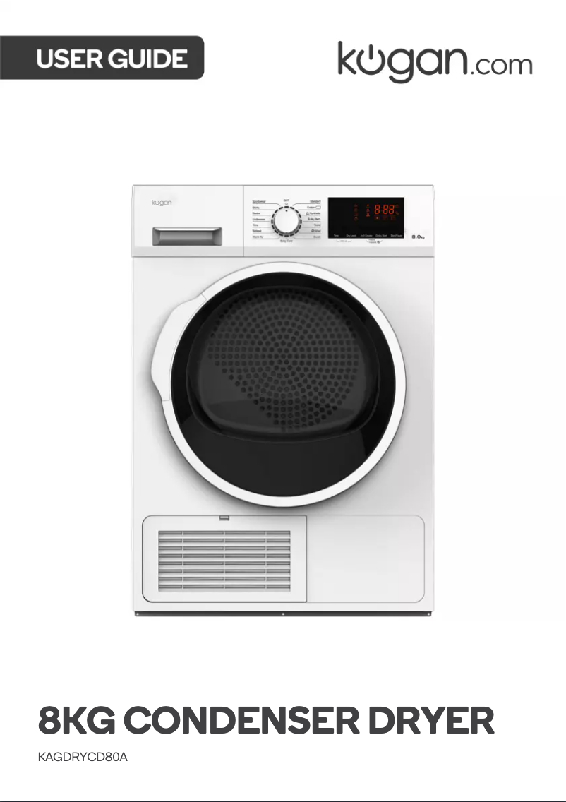 Image de la première page du manuel de l'appareil KAGDRYCD80A