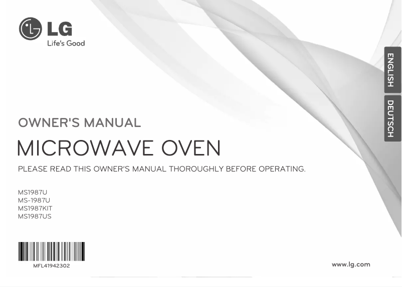 Page 1 de la notice Manuel utilisateur LG MS1987KIT