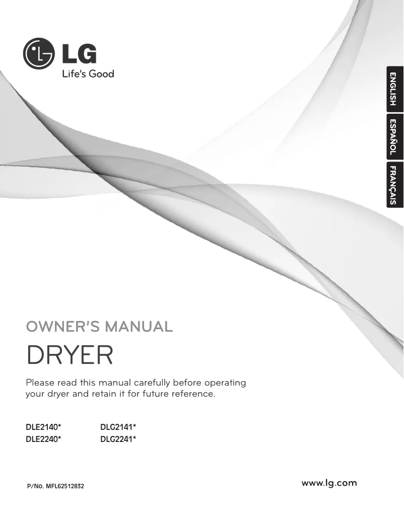 Page 1 de la notice Manuel utilisateur LG DLE2240S