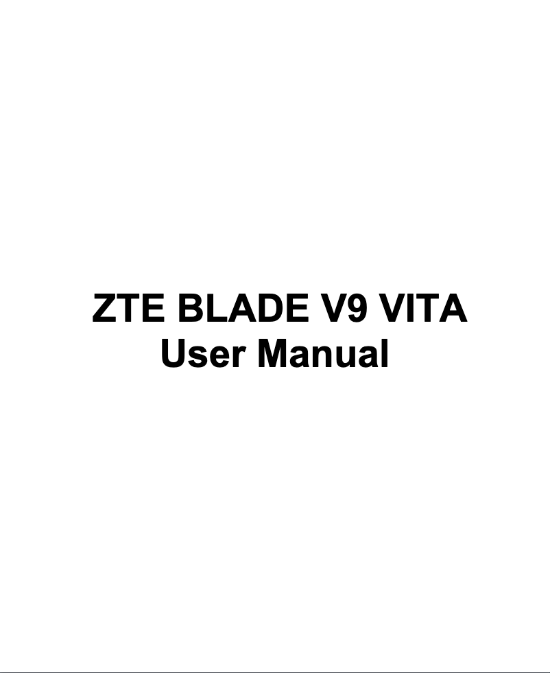 Imagen de la primera página del manual del dispositivo Blade V9 Vita