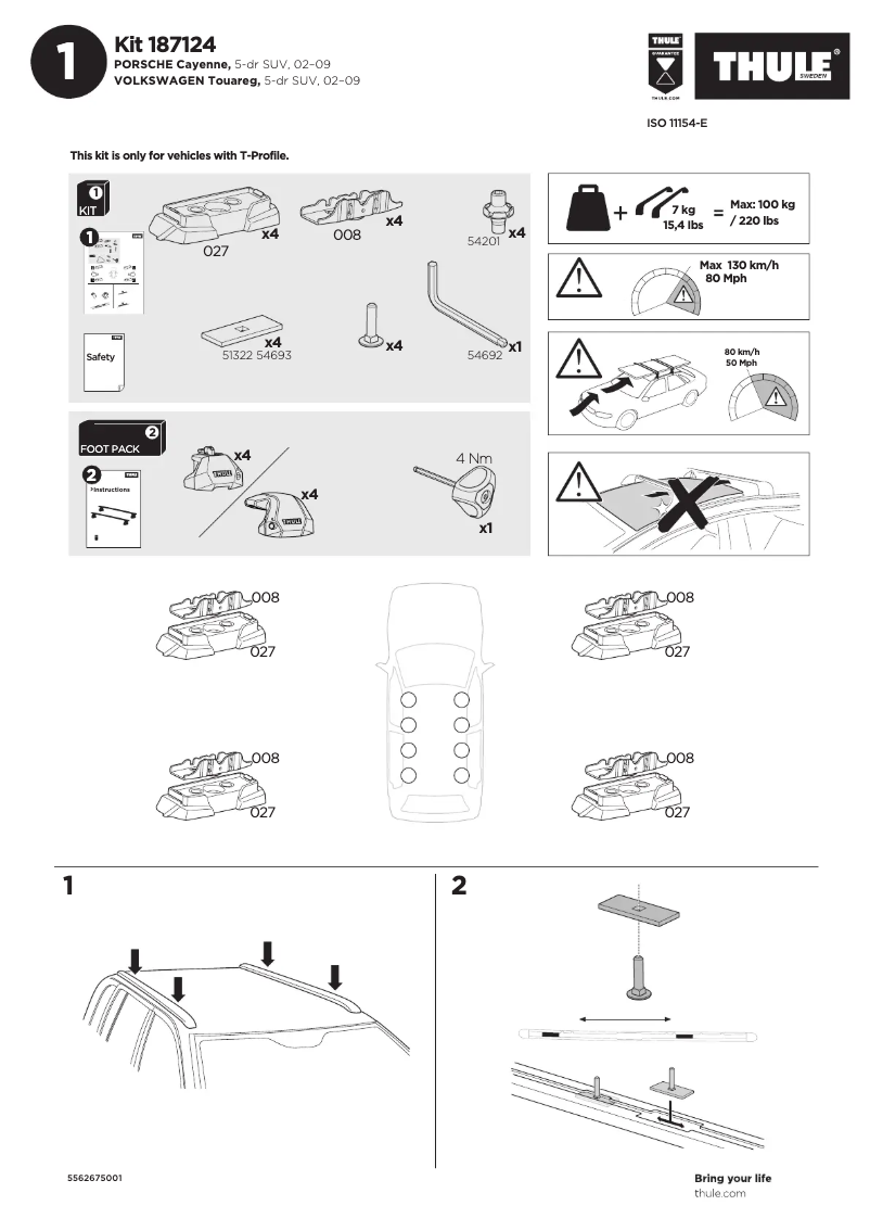 Página 1 del manual Manual de usuario Thule Kit 187124