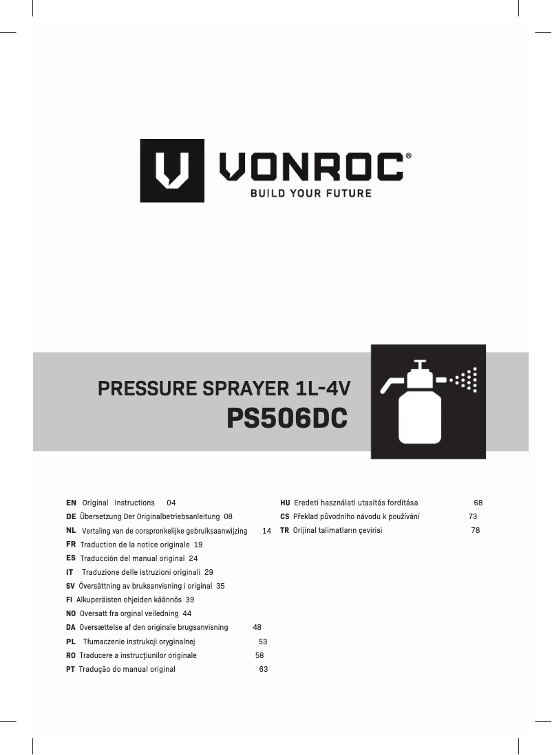 Page n°1 - Manuel utilisateur Vonroc PS506DC