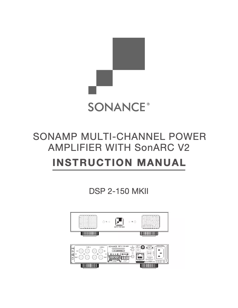 Page n°1 - Manuel utilisateur Sonance Sonamp DSP 2-150 MKII