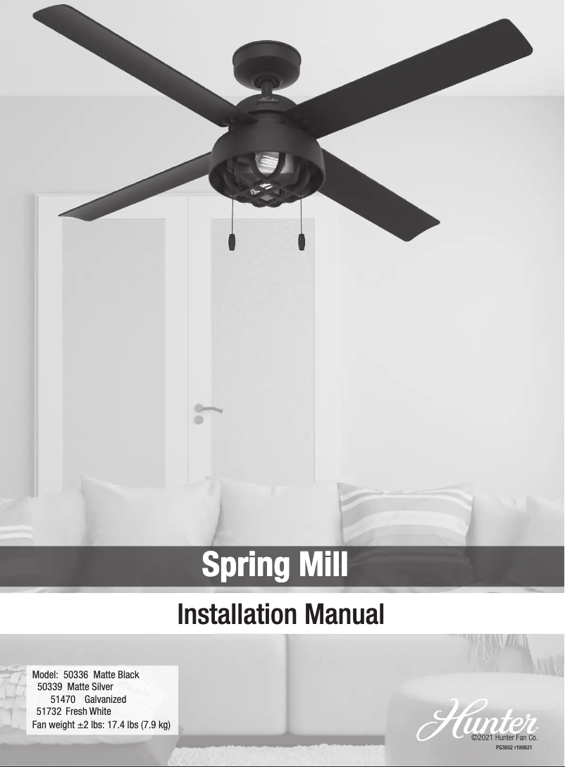 Página 1 del manual Manual de usuario Hunter Spring Mill 51732