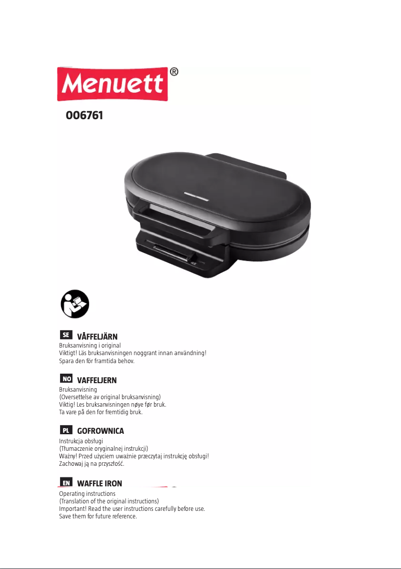 Page 1 de la notice Manuel utilisateur Menuett 006-761