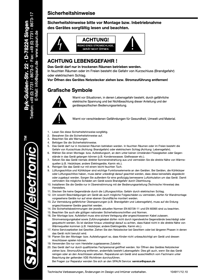 Page 1 de la notice Manuel utilisateur Spaun DCR 75/Set