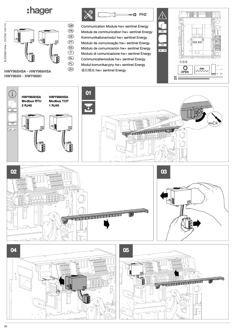 Page 1 de la notice Manuel utilisateur Hager HWY966H