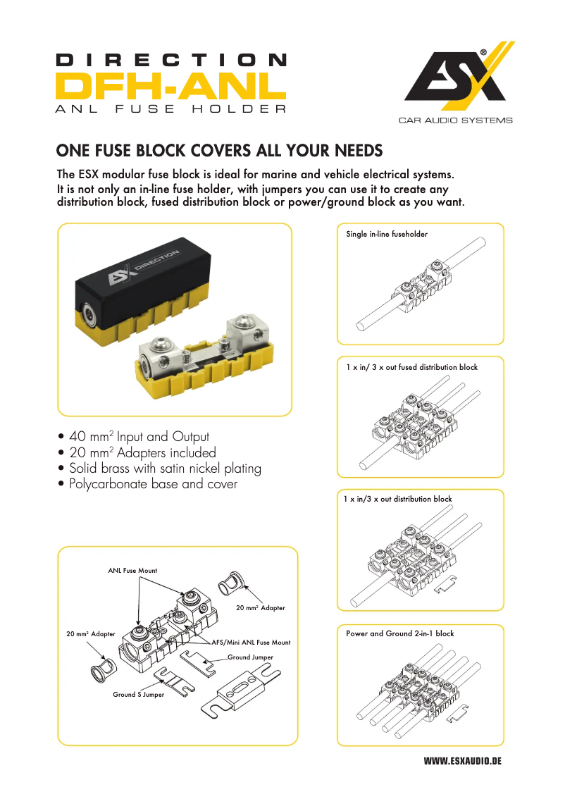 Page n°1 - Manuel utilisateur ESX DFH-ANL