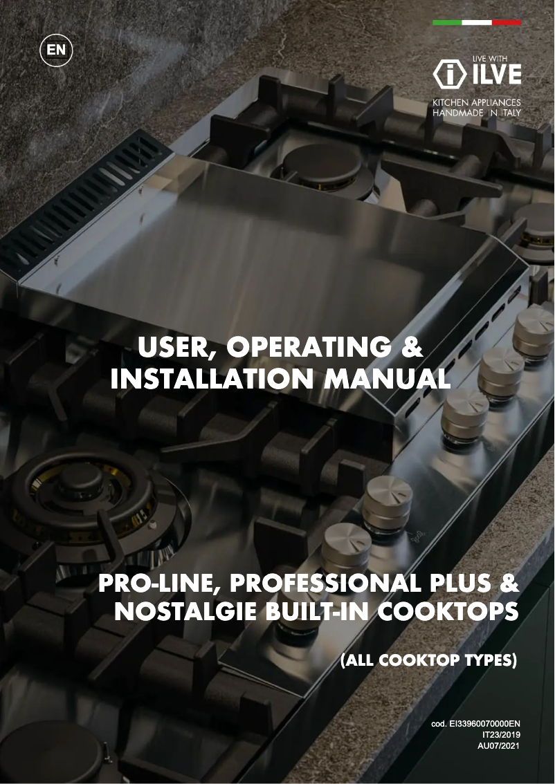 Page n°1 - Manuel utilisateur Ilve HCB70CSS