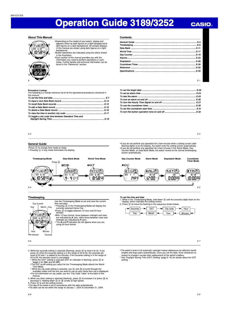 Page 1 de la notice Manuel utilisateur Casio Baby-G BG-169G-4BER