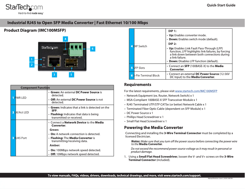 Image de la première page du manuel de l'appareil IMC100MSFP