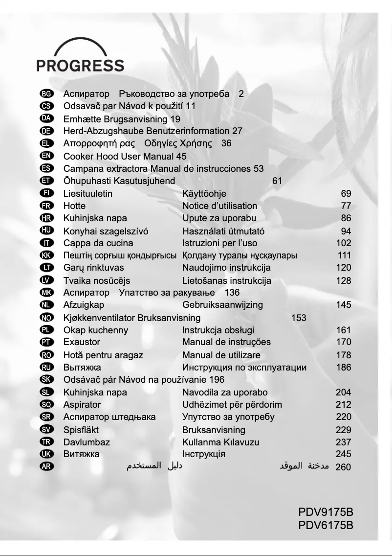 Page n°1 - Manuel utilisateur Progress PDV6175B