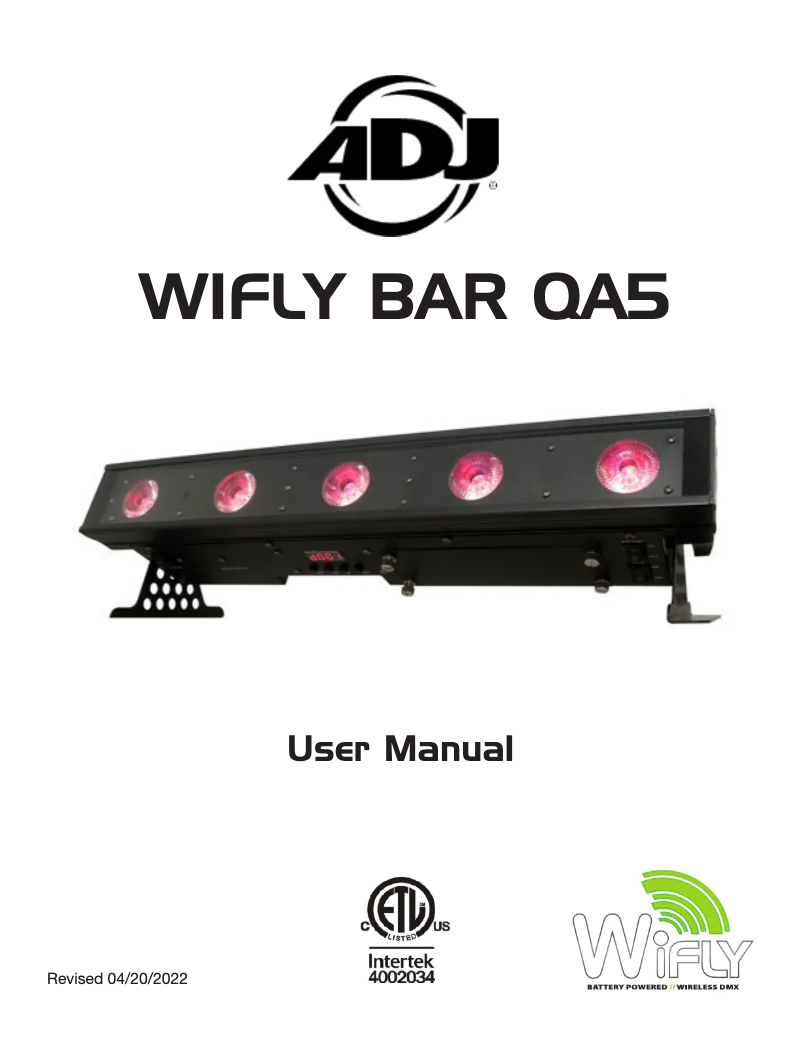 Image de la première page du manuel de l'appareil WiFLY Bar QA5
