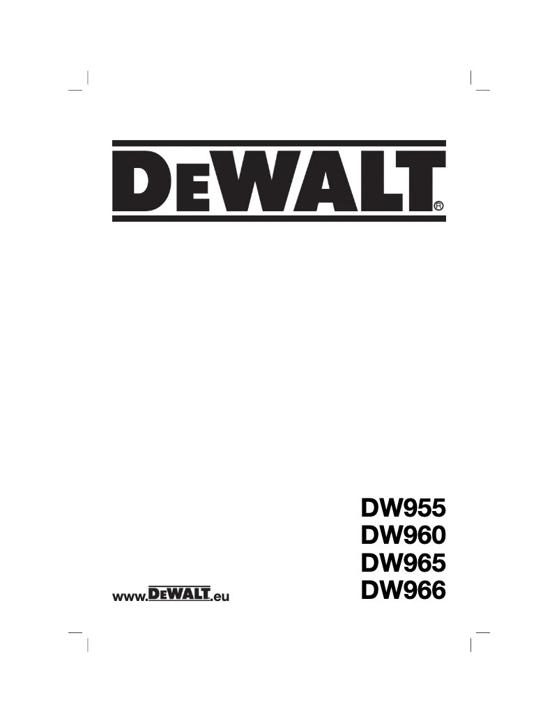 Page 1 de la notice Manuel utilisateur DeWalt DW960
