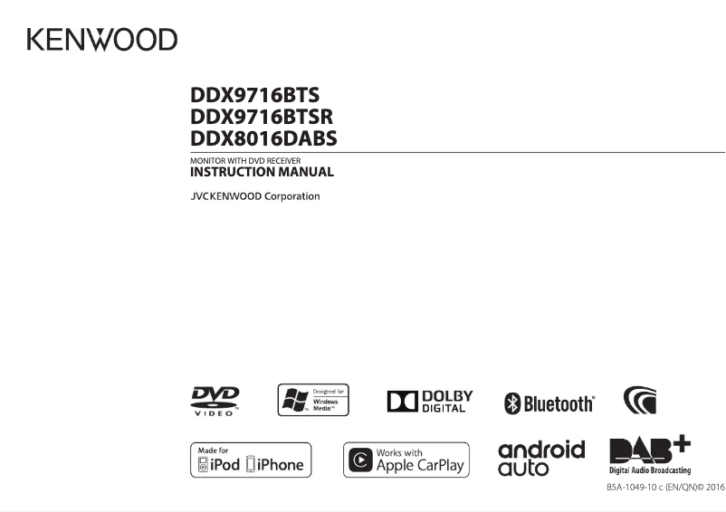 Page n°1 - Manuel utilisateur Kenwood DDX8016DABS