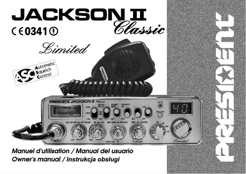 Image de la première page du manuel de l'appareil Jackson II Classic