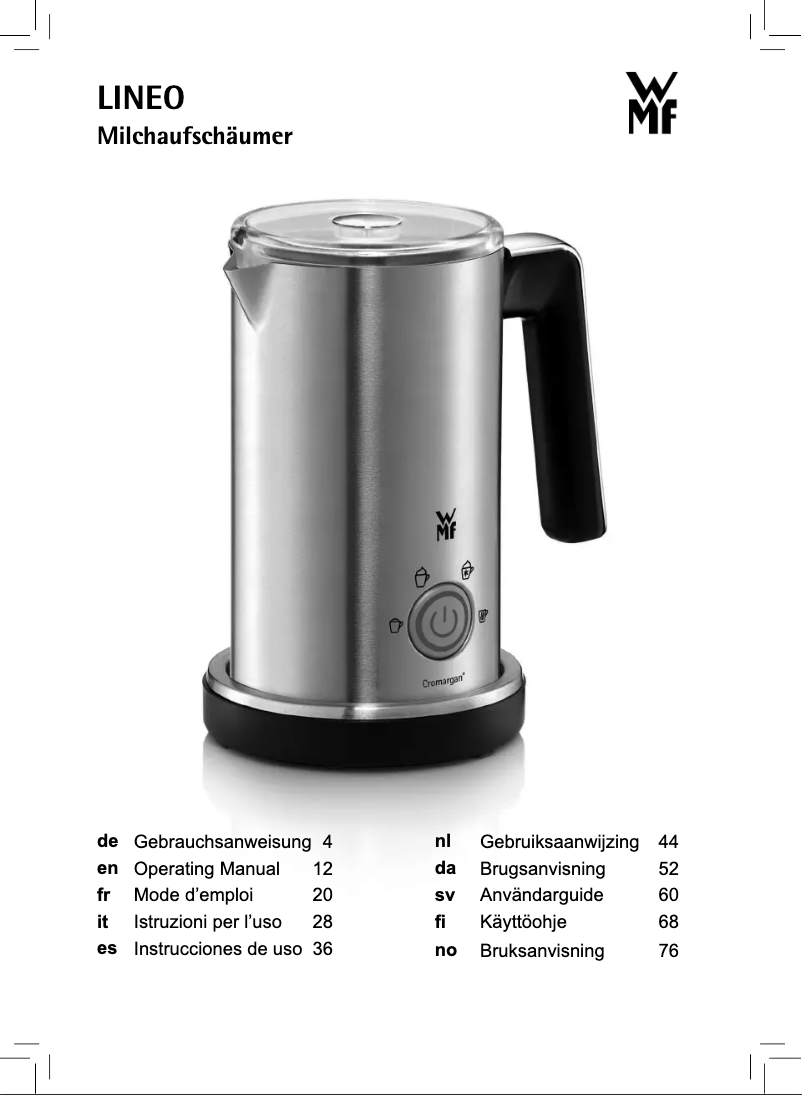 Page n°1 - Manuel utilisateur WMF Lineo 04.1312.0011