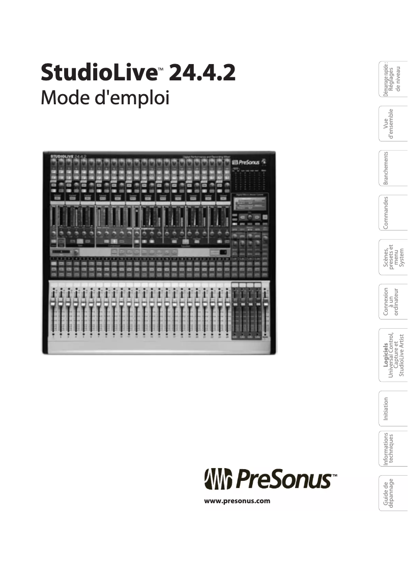 Page 1 of the manual User Manual PreSonus StudioLive 24.4.2AI
