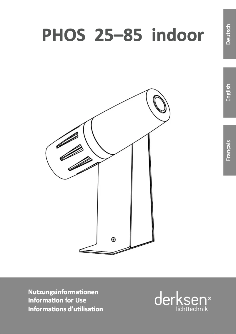 Page n°1 - Manuel utilisateur Derksen PHOS 25 indoor
