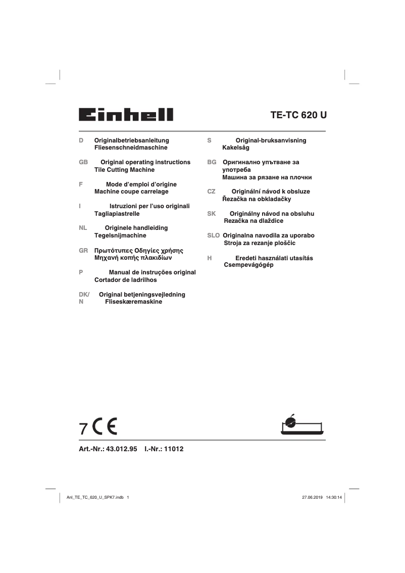 Image de la première page du manuel de l'appareil TE-TC 620 U