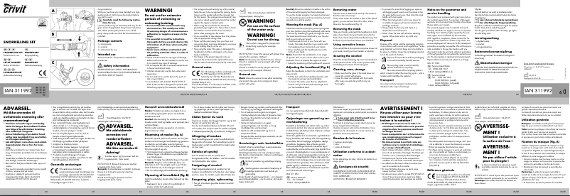 Page n°1 - Manuel utilisateur Crivit IAN 311992