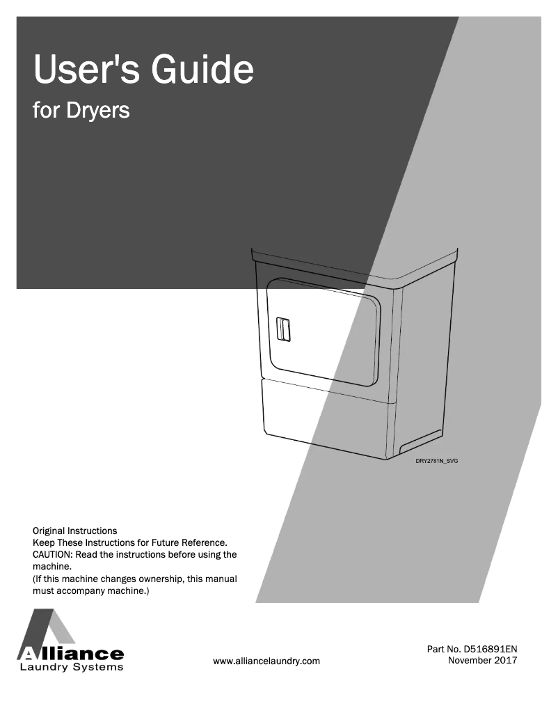 Página 1 del manual Manual de usuario Speed Queen DF7000SE