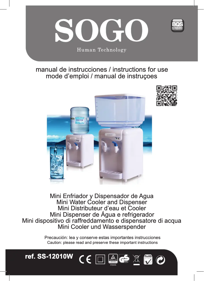 Page n°1 - Manuel utilisateur Sogo SS-12010W