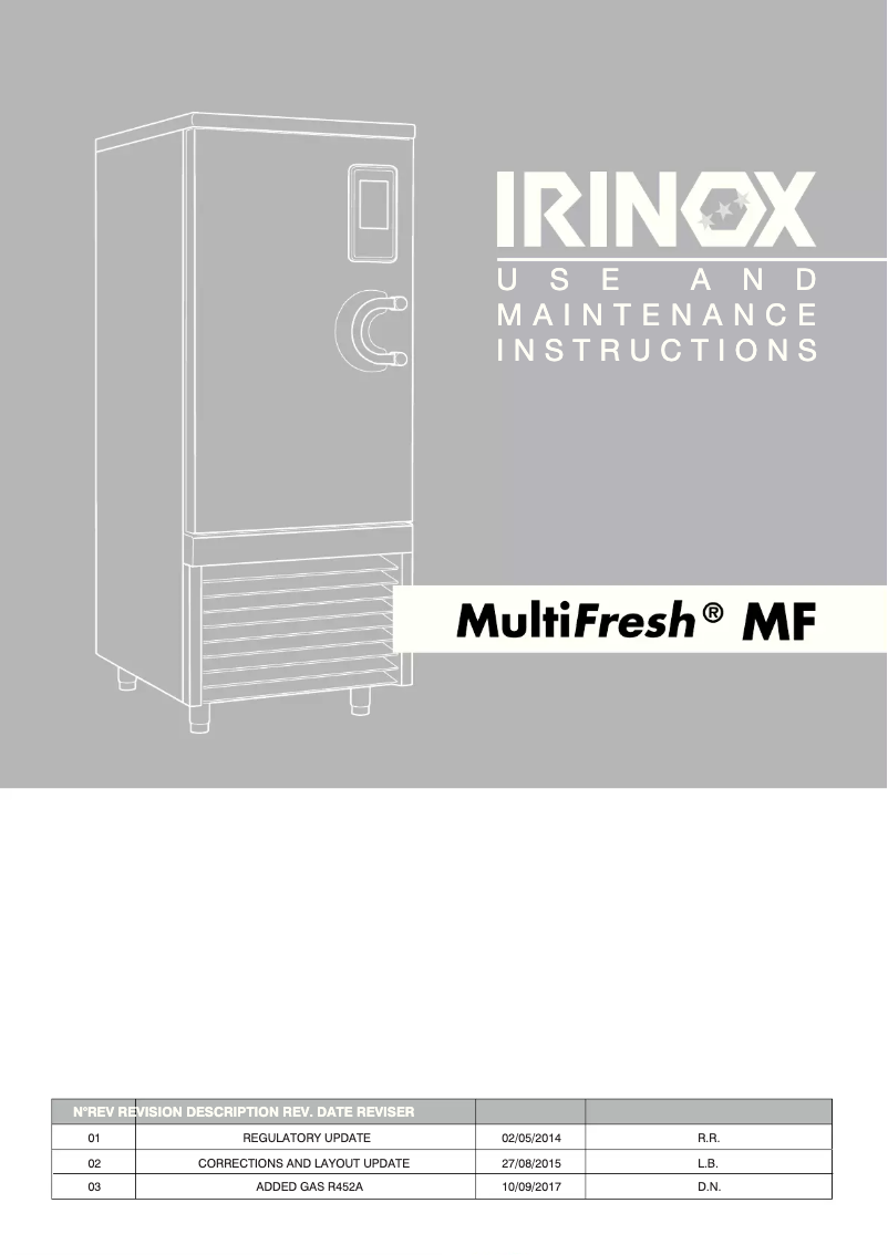 Page n°1 - Manuel utilisateur Irinox Multifresh MF 70.1L plus