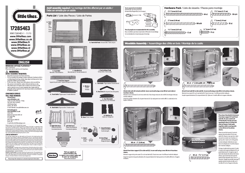 Página 1 del manual Manual de usuario Little Tikes Woodside Cottage 172854E3