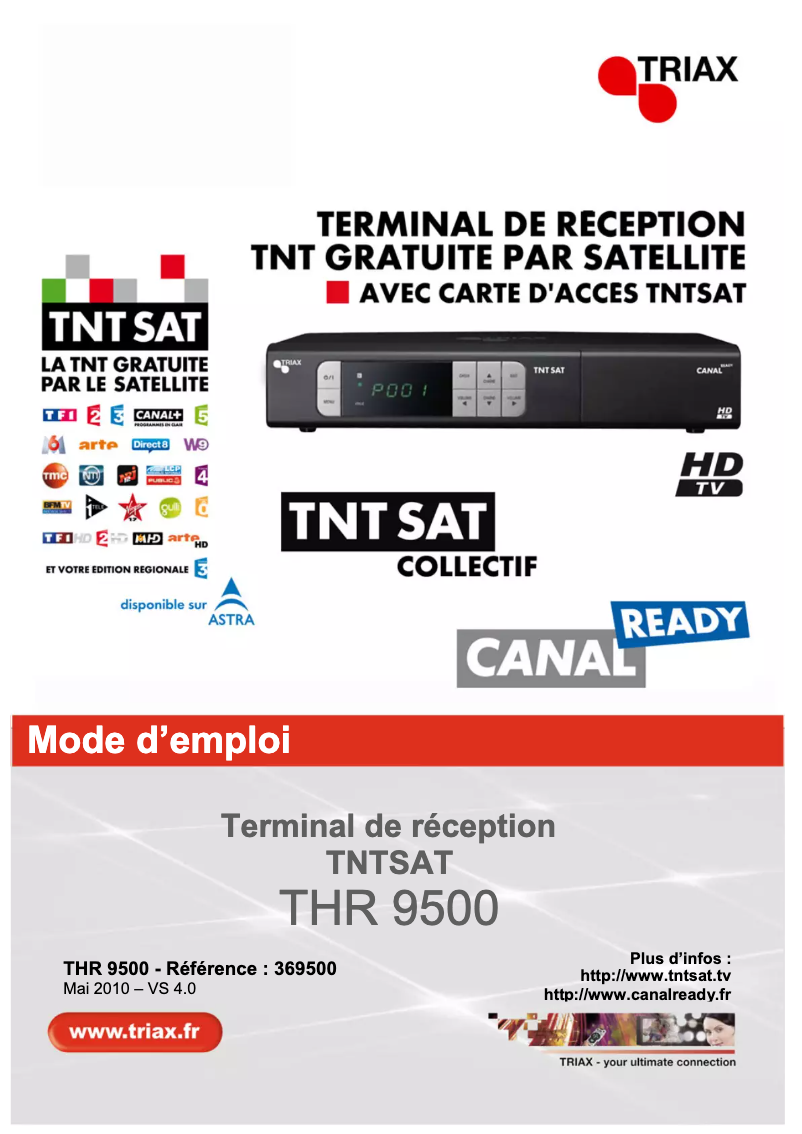 Page 1 de la notice Manuel utilisateur Triax THR 9500