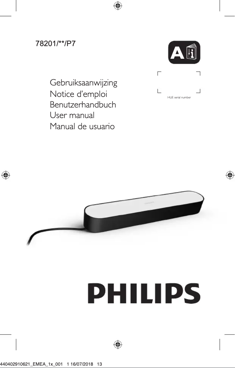 Page 1 de la notice Manuel utilisateur Philips Hue Play