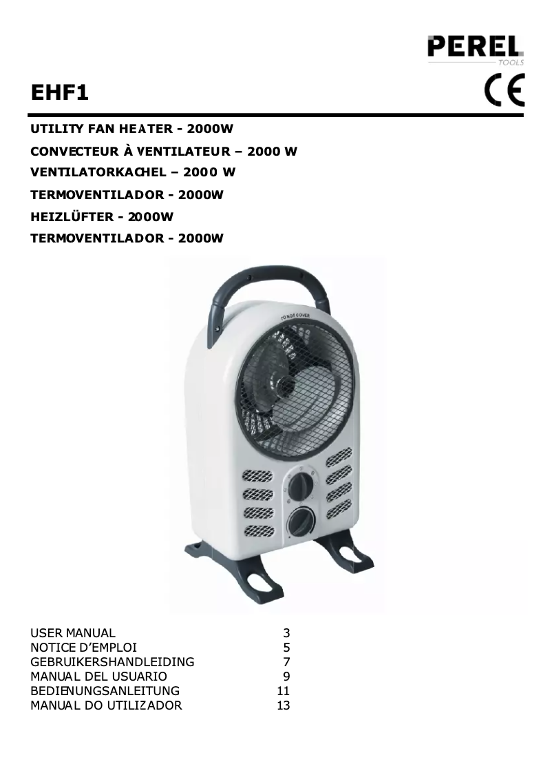 Page n°1 - Manuel utilisateur Perel EHF-1