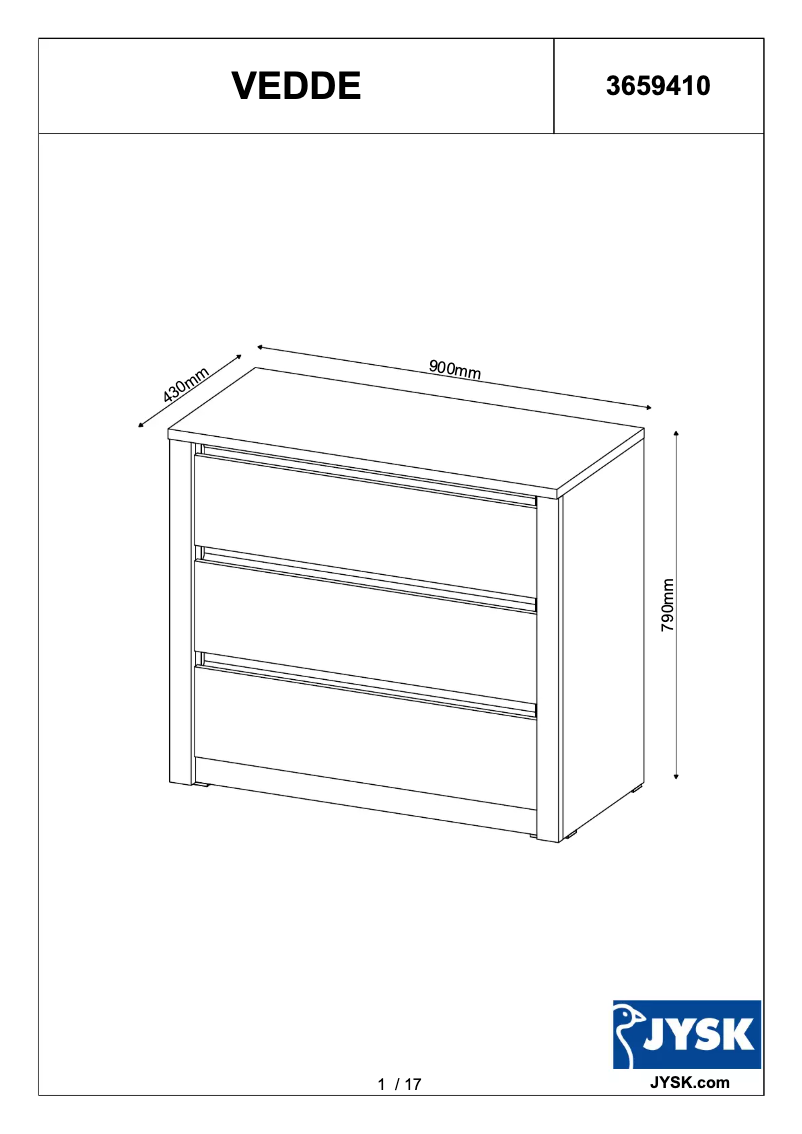 Image de la première page du manuel de l'appareil Vedde (90x80x43)