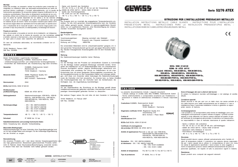 Page 1 de la notice Manuel utilisateur Gewiss GW76921
