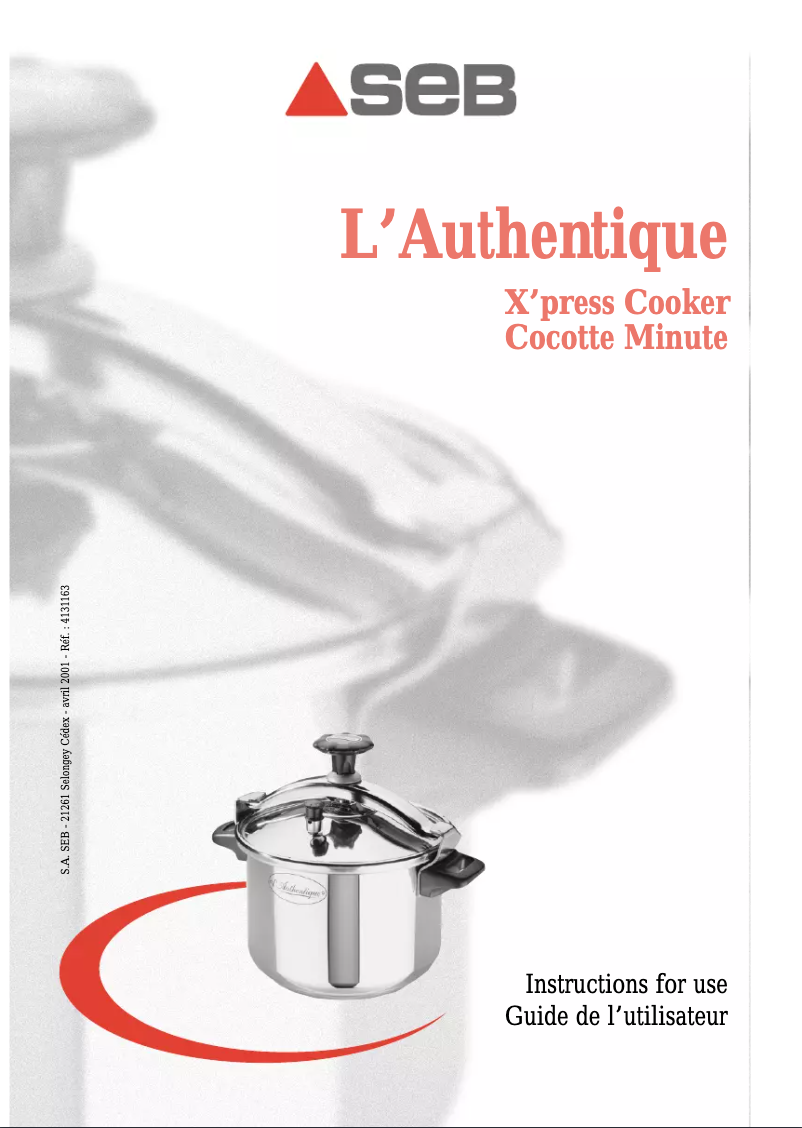 Page 1 de la notice Manuel utilisateur SEB P05307