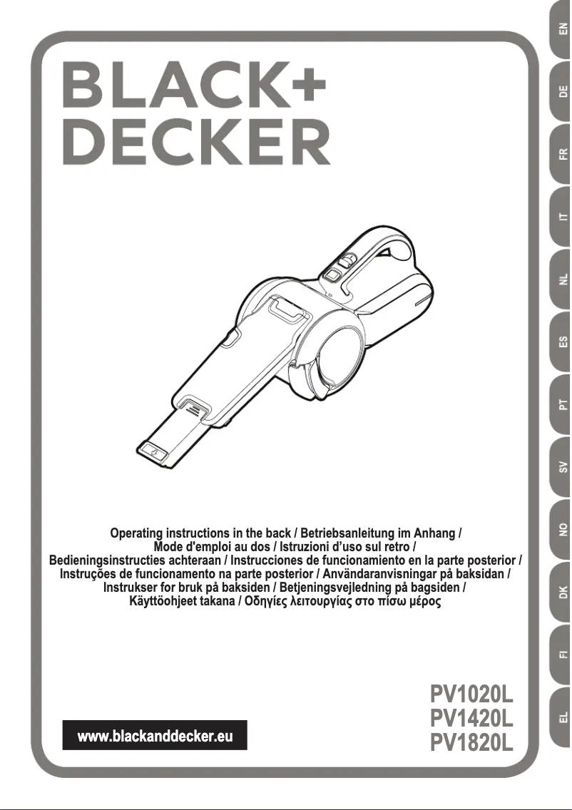 Page 1 de la notice Manuel utilisateur Black & Decker PV1420L