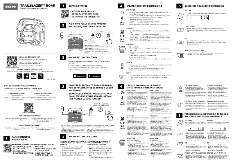 Page n°1 - Guide de démarrage rapide ION Trailblazer Roar