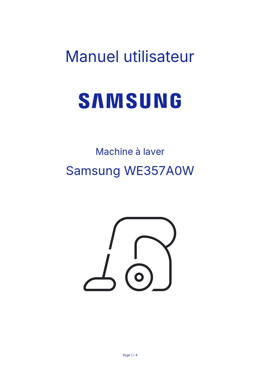 Page n°1 - Manuel utilisateur Samsung WE357A0W