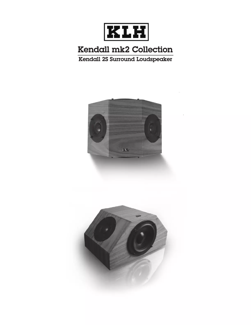 Página 1 del manual Manual de usuario KLH Audio Kendall 2S