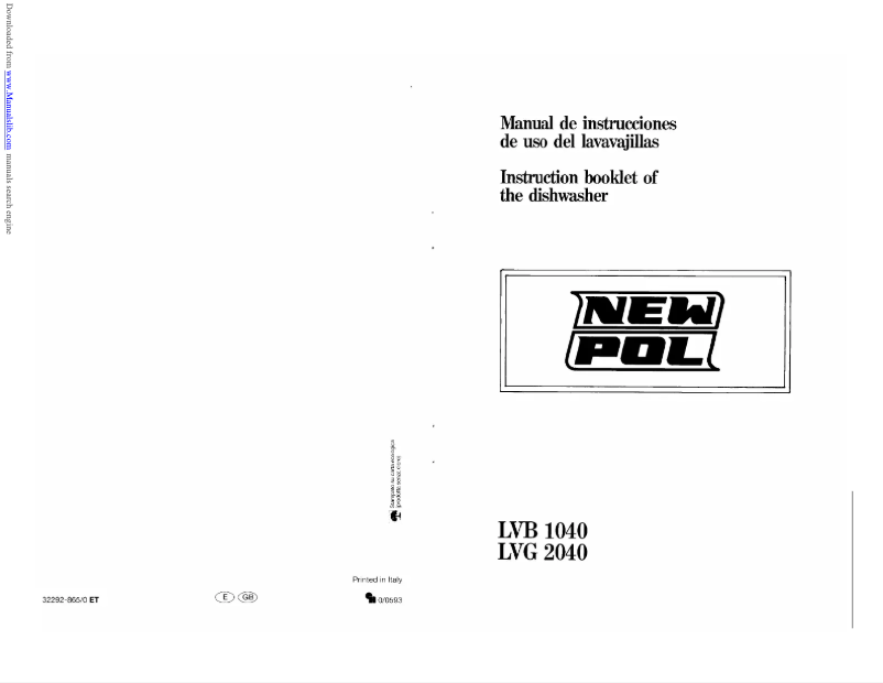 Page 1 de la notice Manuel utilisateur New Pol LVB 1040