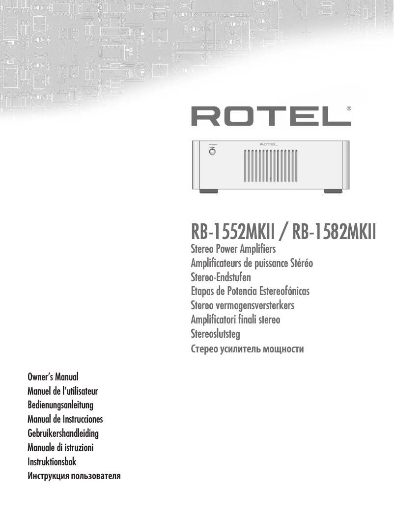 Page n°1 - Manuel utilisateur Rotel RB-1552 MkII