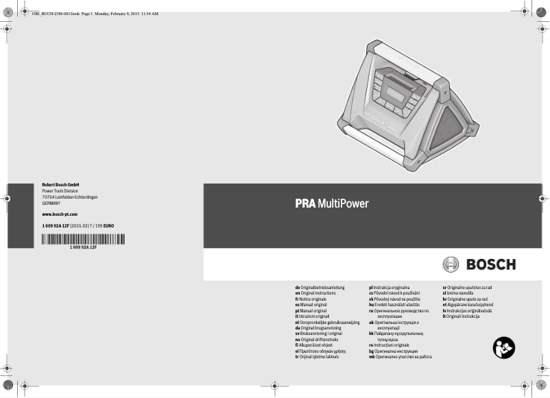 Image de la première page du manuel de l'appareil PRA MultiPower