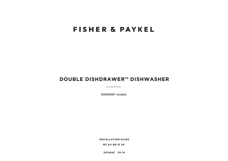 Page n°1 - Guide d'installation Fisher & Paykel DD60DDFHB9