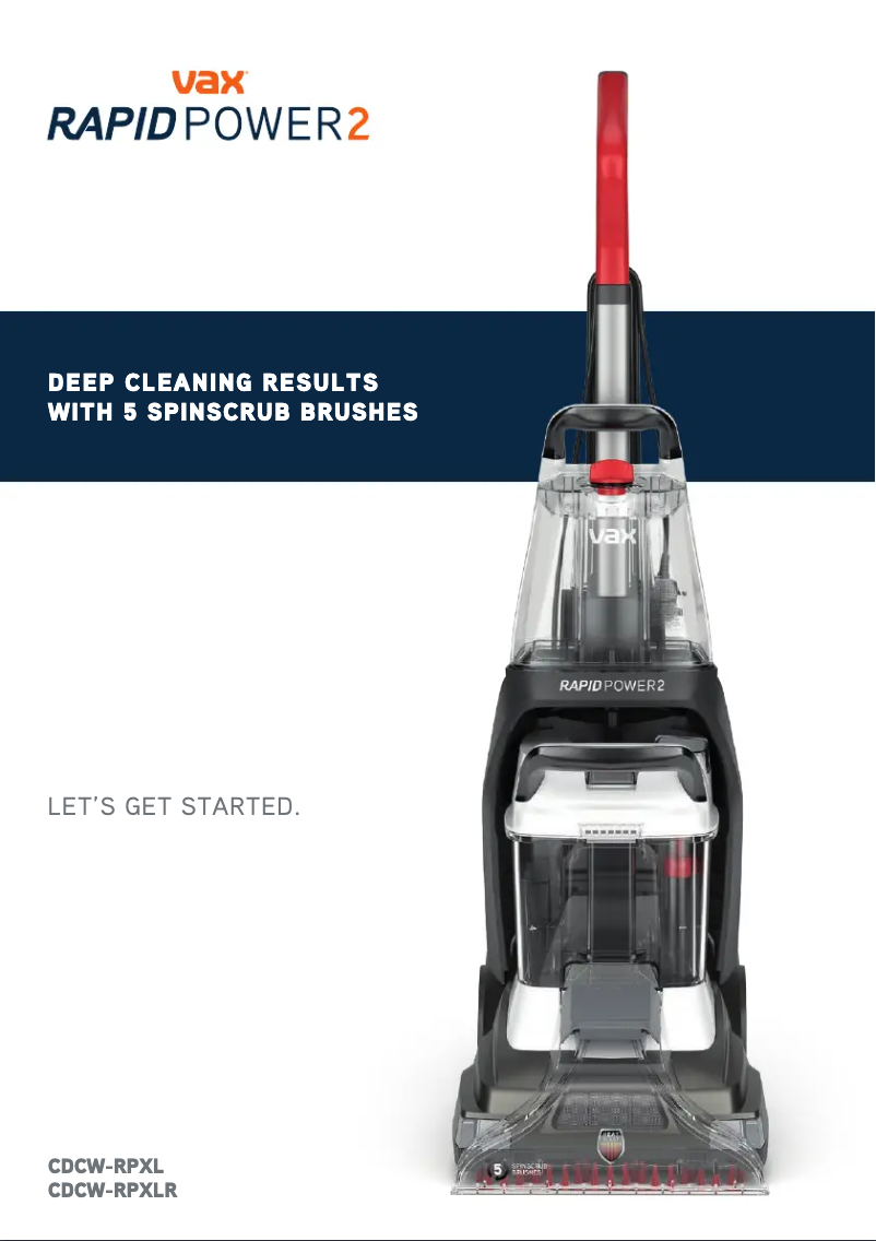 Página 1 del manual Manual de usuario Vax Power 2 CDCW-RPXLR