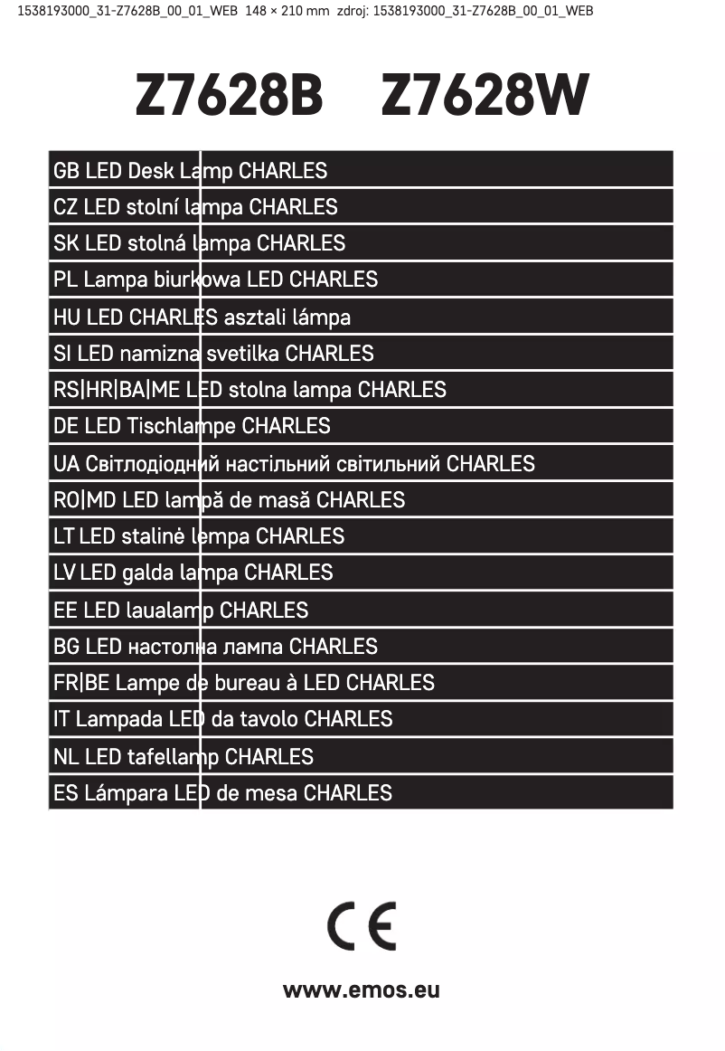 Imagen de la primera página del manual del dispositivo Z7628B