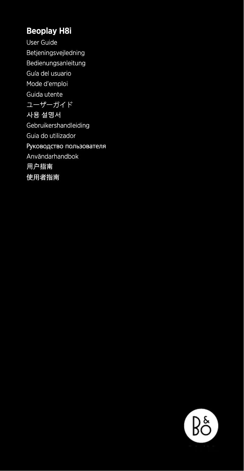 Image de la première page du manuel de l'appareil Beoplay H8i