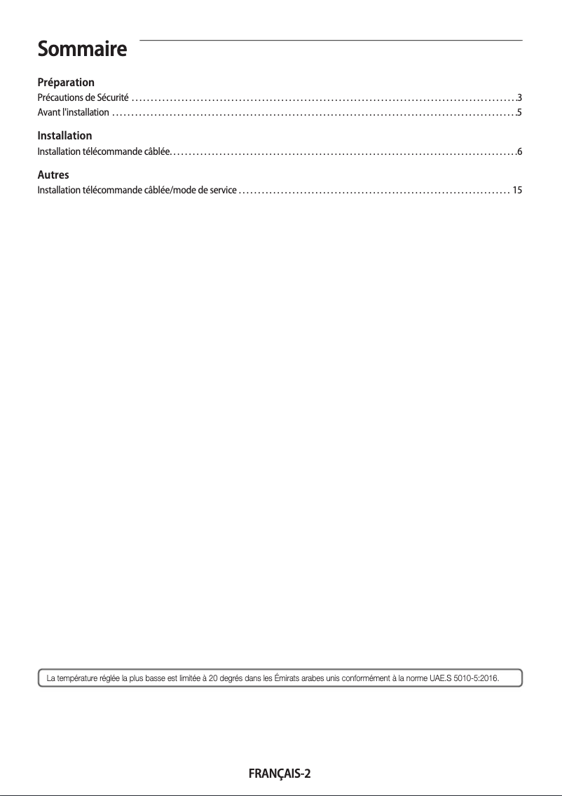Page 1 de la notice Guide d'installation Samsung MWR-SH10N