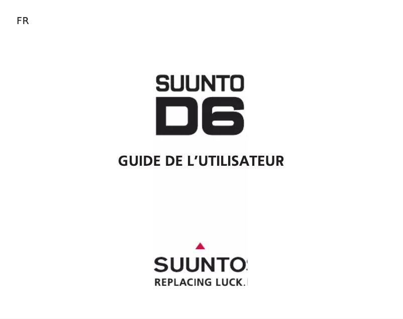 Page 1 de la notice Manuel utilisateur Suunto D6