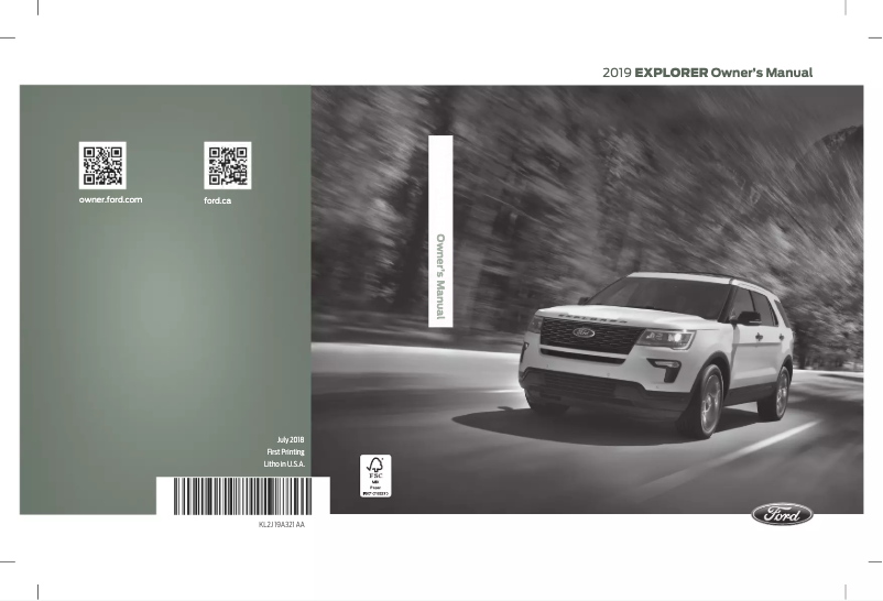 Page 1 de la notice Manuel utilisateur Ford Explorer (2019)
